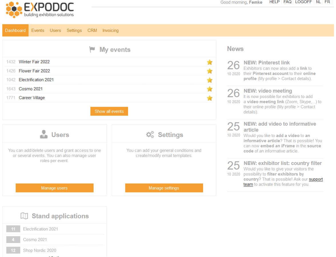 Expodoc is de tool voor al uw evenementen en beurzen